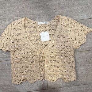 Allison Joy Cream Crochet Crop Top